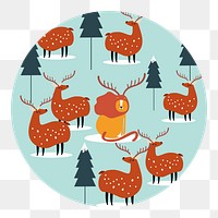 Png Reindeer & lion element, transparent background