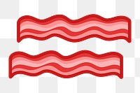 Png two bacon slices sticker, transparent background