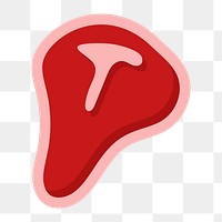 Png  T bone steak sticker, transparent background