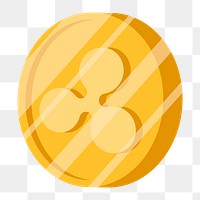 Png gold Ripple cryptocurrency icon, transparent background. BANGKOK, THAILAND, 1 MARCH 2023