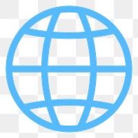 PNG Blue global connection icon transparent background