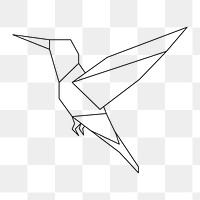 Png flying bird geometric element, transparent background