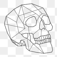 Png Linear illustration of a skull element, transparent background