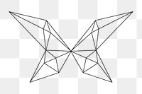 Png butterfly geometric lines element, transparent background