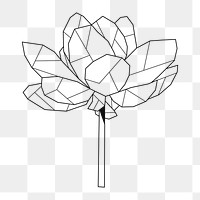 Png lotus flower geometric element, transparent background