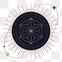 Png Geometric star mystic symbol element, transparent background