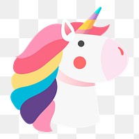 Png cute unicorn illustration sticker, transparent background