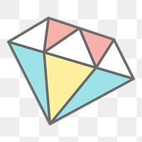 Png cute pastel diamond sticker, transparent background