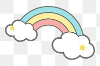 Png cute pastel rainbow sticker, transparent background