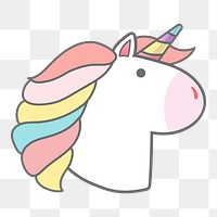 Png cute pastel unicorn sticker, transparent background