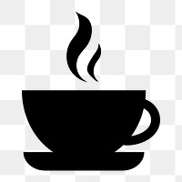 Hot coffee icon png,  transparent background 