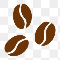 Coffee beans icon png,  transparent background 