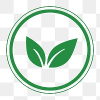 Green vegan logo icon png, transparent background 