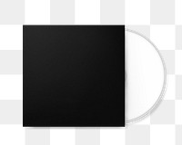 Black album cover png element, transparent background