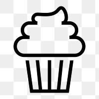 Cupcake icon png,  transparent background 