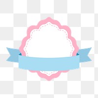 Png cute pastel badge banner, transparent background