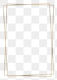 Png golden geometric frame, transparent background