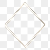 Png golden geometric frame, transparent background