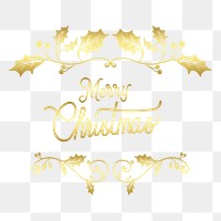 Merry Christmas png badge, transparent background