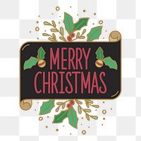 Merry Christmas png badge, transparent background