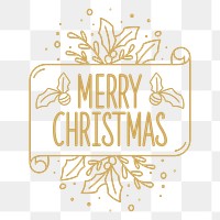 Merry Christmas png badge, transparent background