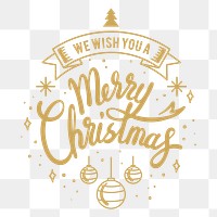 Merry Christmas png badge, transparent background