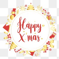 Christmas png badge, transparent background