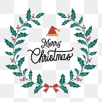 Merry Christmas png badge, transparent background