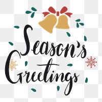 Seasons greetings png badge, transparent background