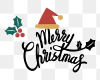 Merry Christmas png badge, transparent background