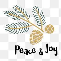 Peace & Joy png badge, transparent background