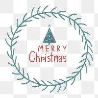 Merry Christmas png badge, transparent background