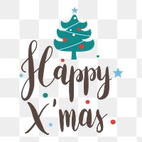 Christmas png badge, transparent background