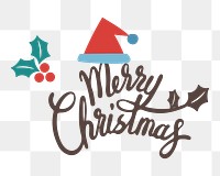 Christmas png badge, transparent background