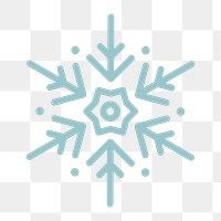 Png blue single snowflake icon, transparent background