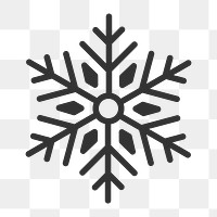 Png single snowflake icon, transparent background