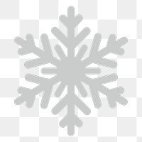 PNG Gray snowflake Christmas holiday decoration icon illustration sticker, transparent background
