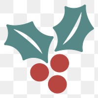 PNG Christmas berry icon  illustration sticker, transparent background