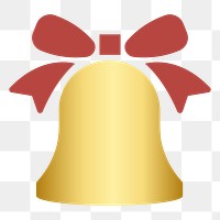 PNG Christmas bell icon  illustration sticker, transparent background