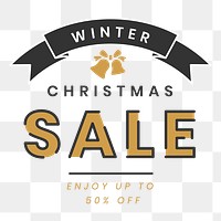 Christmas sale badge png, transparent background