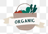 Png  organic fresh food sticker, transparent background