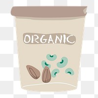 Png organic plant-based bag  sticker, transparent background