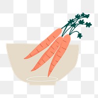 Png  carrots in bowl sticker, transparent background