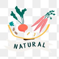 Png natural food bowl sticker, transparent background