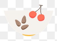 Png healthy ingredients bowl  sticker, transparent background