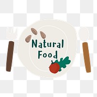 Png natural  food plate  sticker, transparent background