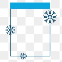 Png winter frame element, transparent background