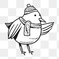 Png winter bird character illustration, transparent background