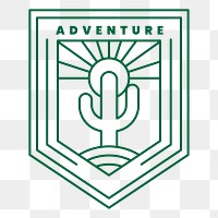 Outdoor adventure png badge, transparent background