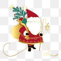 Png Cute Santa Claus element, transparent background